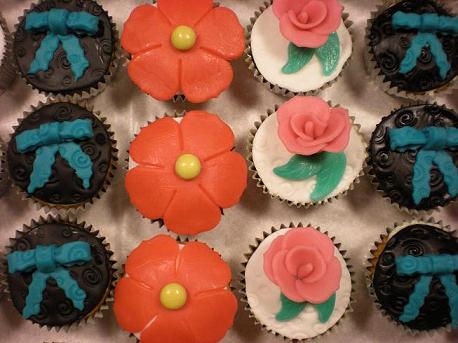 cupcakes strikje bloemen