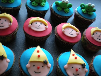 bumba cupcakes, cupcakes bob de bouwer, kikker cupcakes