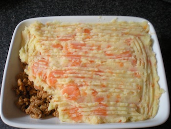runderpastei met wortelkorst, parmentier gehakt